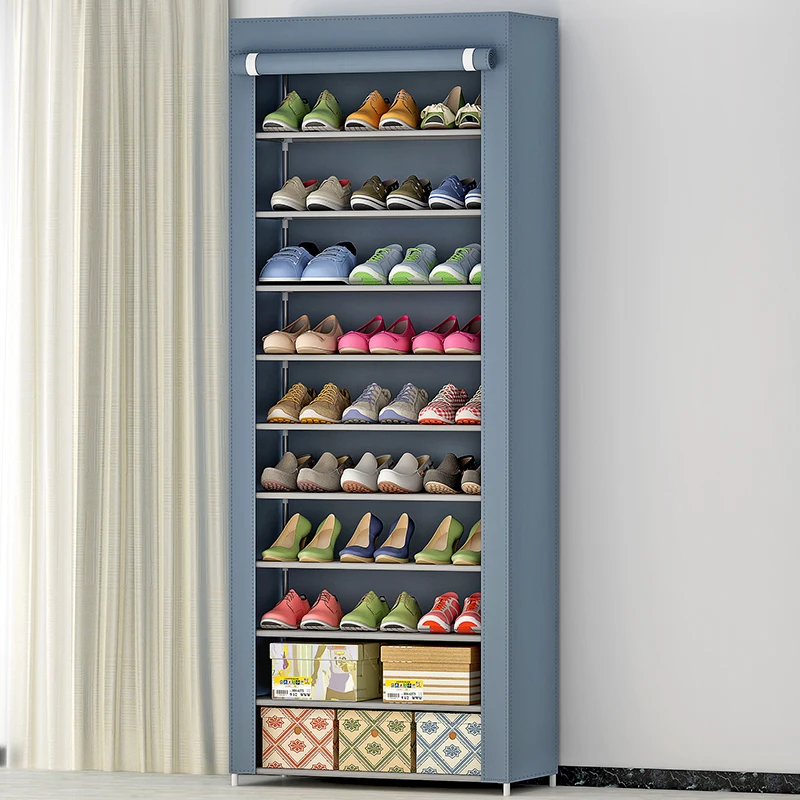 Customized 10-layer floor-standing non-woven shoe cabinet multi-purpose shoe storage rack cheap fabric shoe rack home