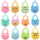 Baby Bib Baby Silicone Bibs Baby Feeding New Style Food Grade Cartoon Pattern Waterproof Silicone Baby Bib