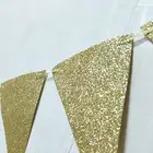Factory Produces Custom Gold Flags Pennant For Party Wedding Garland Decoration Product Banner