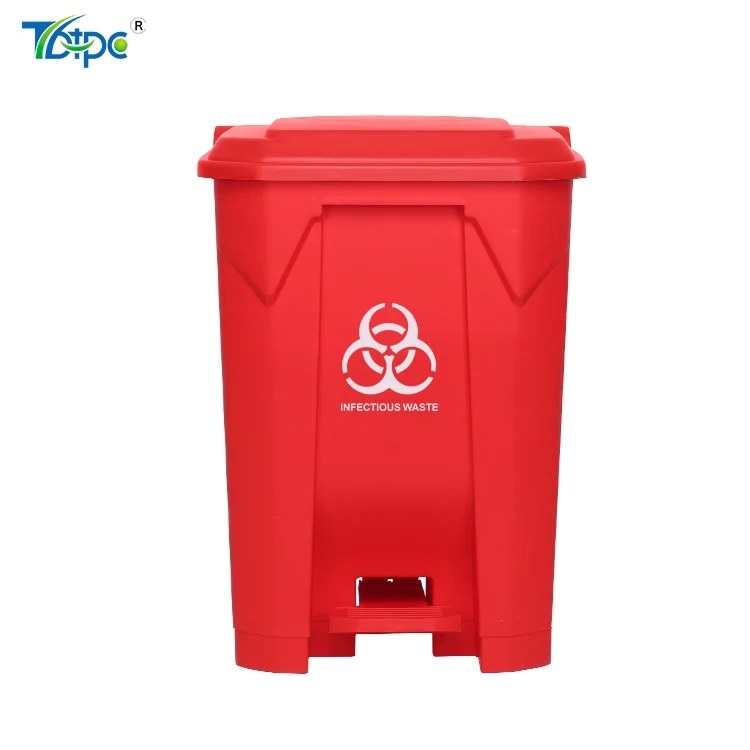 50L Large Bin Plastic Recycle Recycling Bin Lid Kitchen Rubbish Dustbin Red 