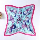 Muslim Hijab Muslim Woman Printing Korean Style Satin Silk Hijab