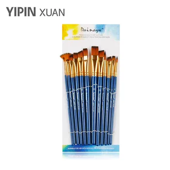 Paint Brush Set Acrylic 12 Pieces Professional Paint Brushes Artist for Watercolor Oil Acrylic Painting, Blue