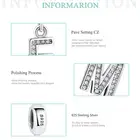 Letter N Real 925 Sterling Silver Pendant WIth White Zircon Letter N Charm Beads For Bracelets DIY Jewelry