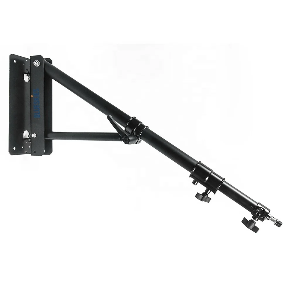 Video Lights Flash Heads Umbrellas Monolights Reflectors Boom Arm Wall Mounted Adjustable Telescopic Aluminium With Solid Steel Mounting Plate Ideal For Photography Studios