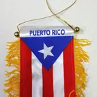 Promotional Flags 2020 Cheap Satin Promotion Car Rear View Mini Car Flag Banner With Tassels