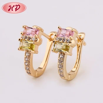 Wholesale Fancy Design Wedding Jewelry Gold Plated Crystal Earring