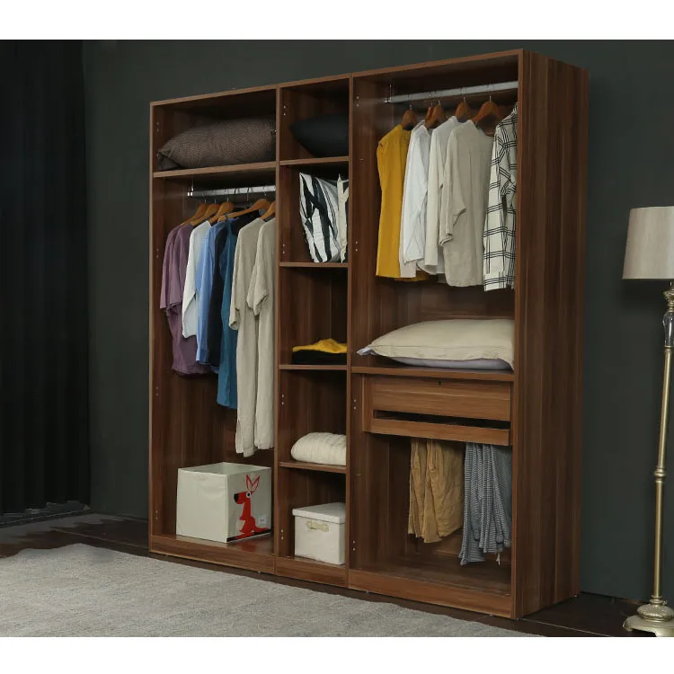 Luxury modern wooden wardrobe furniture with melamine 5 doors large clothes storage hotel Bedroom furniture
