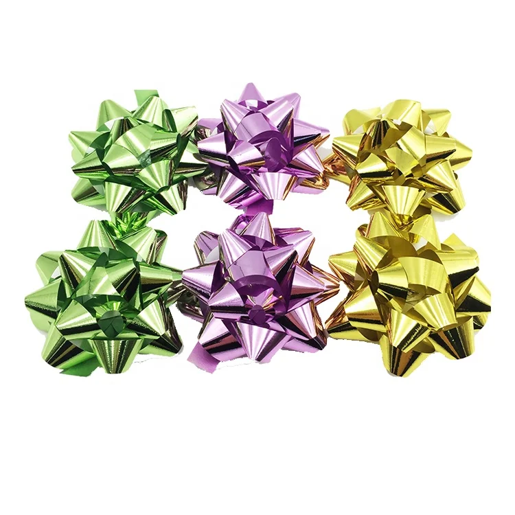 Atacado material metálico de cor personalizada mini grande decoração estrela de natal arco e flecha para presente de Natal 10 cores 7 cm