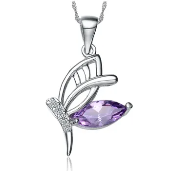 Marlary China Wholesale Pure Silver Jewelry Women Necklace Zircon 925 Sterling Silver Pendant