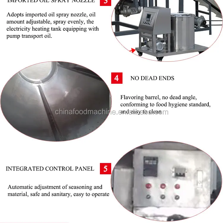 Automatic Potato Chips Mixing Machine Snack Food Drum Roller Flavoring Machine Seasoning Processing Machines factory