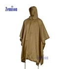 Outdoor Outdoor Light Weight Ripstop Raincoat Military Rain Cover Shelter Tan Rain Poncho