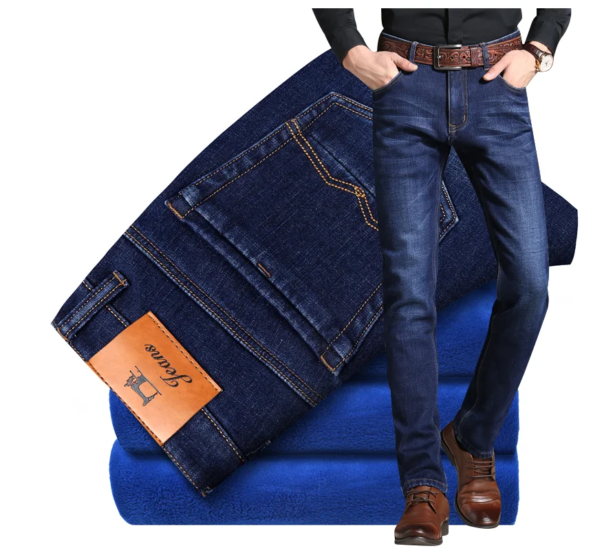 robbery The other day Disgust 2019 Mens Winter Blue Fleece Jeans Lined Stretch Denim Warm Jeans For Men  Designer Slim Fit Brand Pants Jeans Black Blue - Buy Fleece Lined Jeans,Brand  Jeans For Men,High Quality Winter Warm