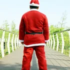 Red Suit Men Santa Suit Red Santa Claus Christmas Suit Costume Clothes For Men 5pcs Set