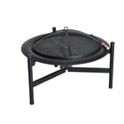 Fire Basket SEJR 32 Inch Garden Black Fire Basket Pit With Wood Handle Poker 81X81X58cm