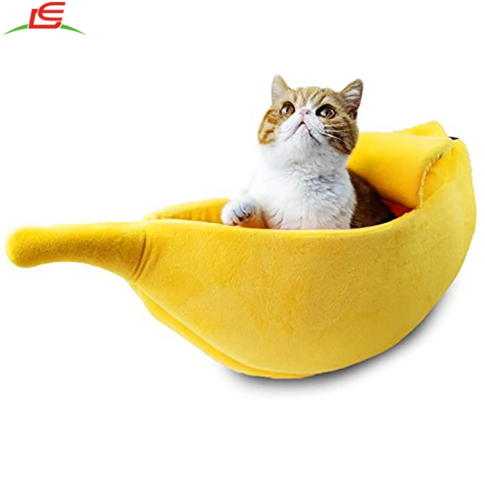 Cartoon Portable Cute Banana Cat Bed House Pet House - Buy Cat Bed Cave,Pet  Bed Soft Cat Cuddle Bed,Lovely Pet Supplies For Cats Kittens Bed Product on  