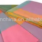 Wool Blanket 100%Wool Blue Square Check Brushed Wool Blanket With Fringe