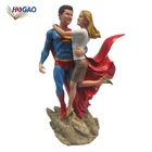 Couple Resin Figurine Anniversary Gift Custom Cheap Wedding Bobble Head Resin Superman Couple Figurine Bobble Head
