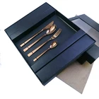 Plated Set Stainless Cutlery Set Matt Rainbow Plated Stainless Steel Flatware Set Luxury Wedding Cutlery Set