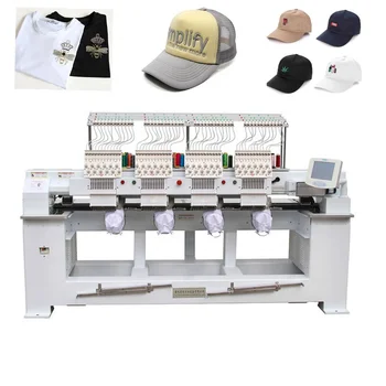 4 Head 12 15 Needle Cap Industrial Embroidery Sewing Machine Cheap T-shirt Hat Monogramming Machine Sell In Africa South America