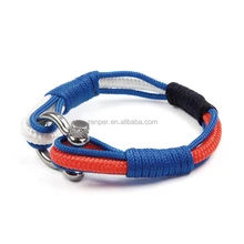 2017 Hot unisex custom rope bracelet navy nautical nylon rope bracelet with clasp