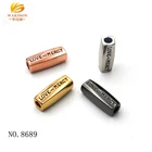 Metal Beads Engraving Metal Beads Custom Long Engraved Logo Charms Metal Beads For Jewelry