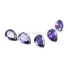 Gemstone Pear Cubic Zirconia Price Top Quality Stock Price Korea Cut Loose Gemstone Pear Amethyst Aaa Cubic Zirconia For Jewelry