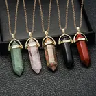 Stone Pendant Quartz 2019 Bullet Shape Natural Stone Necklaces For Women Turquoise Crystal Gem Stone Quartz Pendant Necklace