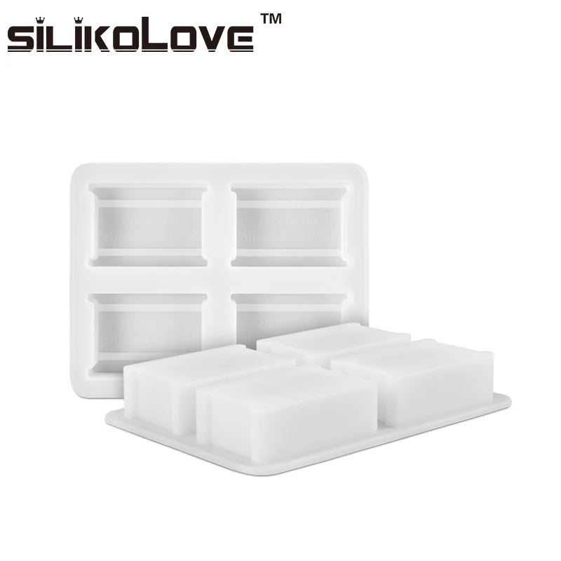 Newest Design 4 Cavity Silicone Handmade Soap Making Molds