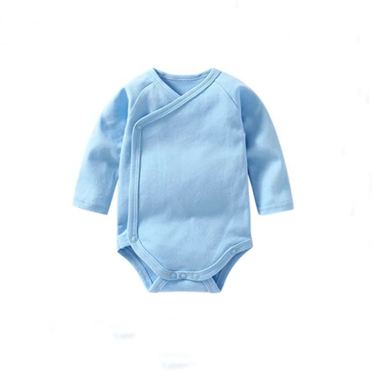 manufacturer Wholesale High Quality Plain Soft 100% Cotton Kimono Blank Romper Baby Kimono Clothes Baby Bodysuit