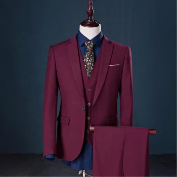 wholesale latest men tuxedo suits men`s business office red tuxedo suits