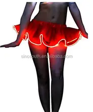 Adult rave EL wire tutu Organza Tutu LED Party Dance Skirt Light Up Petticoat