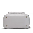 Bag Diaper Bag Grey PU Leather Diaper Bag Backpack With Diamond Patterns