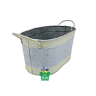 Bucket Buckets Personalized Country Rustic Decor Galvanized Metal Tin Small Oval Bucket