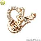 Golden Sweet Designer Labels Beautiful Design Swimwear Tags Golden Sweet Heat Metal Clothing Label With Rhinestone
