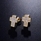 Micro Pave Silver Earrings 925 Men Micro Pave Mens Jewelry 14K Gold 925 Sterling Silver Zircon Stud Earring