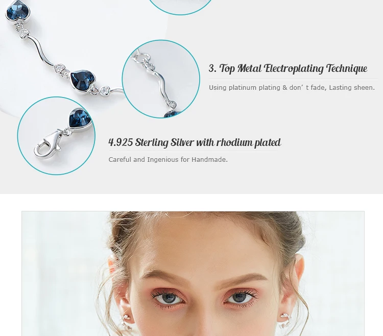 时尚饰品s925银色妇女手工手镯与石头