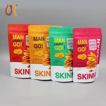 Custom Logo Printing Plastic Zipper Top Stand Up Mylar Bags for Snack Chips Packaging