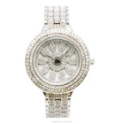 Watch Crystal 2020 Cheap Fashion Lady Rotational Flower Shape Dial Jewelry Watch With Crystal