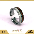 Wedding Band 8mm Elk Antler Wood And Crushed Turquoise Inlay Tungsten Wedding Band Flat Edges Wedding Ring