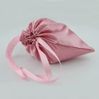 Silk Bag Satin Bag Custom Size And Logo Printing Satin Wig Hair Extension Packaging Pouch Drawstring Silk Satin Gif Bag