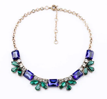 Wholesale online shop china Fashion Statement Jewellery, Vintage Gemstone Crystal Necklace
