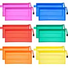 Pencil Bag Bags 2018 Amazon Hot Sale 6 Colors Waterproof PVC Pencil Case With Zipper Wholesale Cheap Custom Plastic Pen Bag File Bags