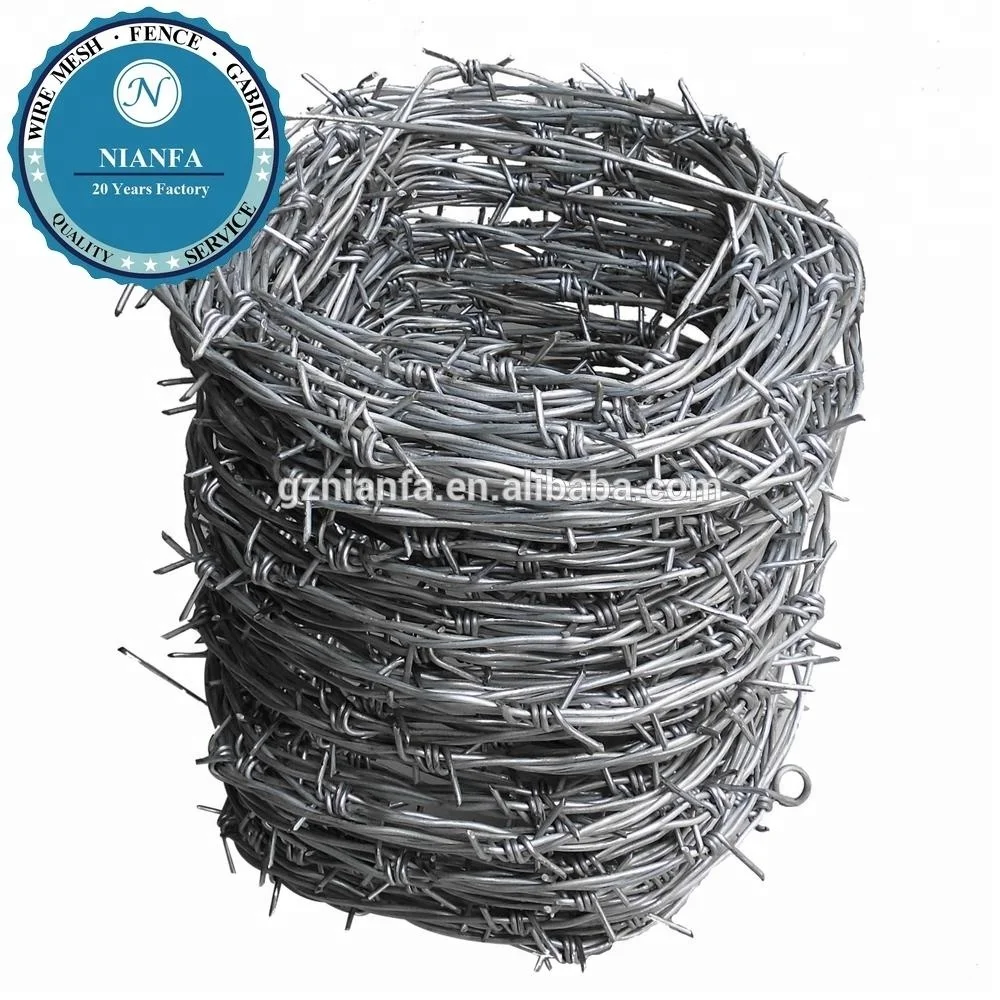 guangzhou galvanized safety barbed wire/galvanized decorative