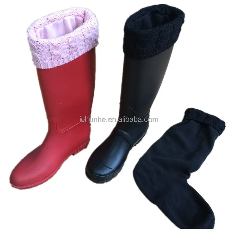 Sale Fleece Welly Wellington Sock Wellie Socks Black/RED Boot Liners Adult Warm