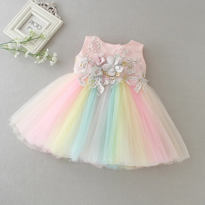 rainbow color dress for ladies