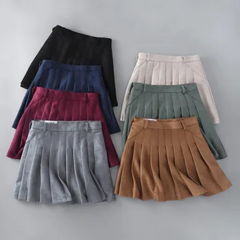 Wholesale New High Waist Lady Pleated Mini Short Skirt