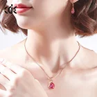 Wholesale Jewelry Rose Necklace Floral Rose Romantic Necklace Wholesale Crystal Jewelry