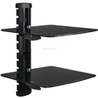 Dvd Wall Mount Bracket Dual Glass Shelf Under LCD TV Cable Box DVD
