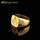 Gold Plated Ring Signet Ring Men Gold Plated Masonic Signet Ring For Men Gold Custom Logo Ring Personalised Seal Ring