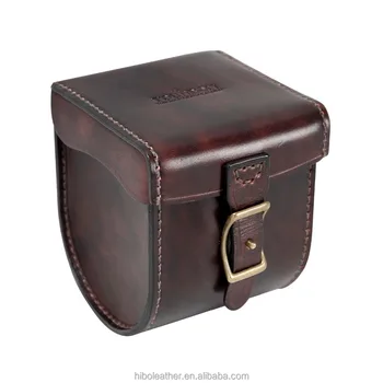 Top quality hand made leather fly reel case for fishing